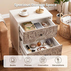 HOMPUS White Nightstands Set 2, Vintage Nightstands - Image 6