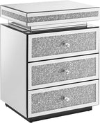 Mirrored Nightstand with 3 Drawers, Mirror End Table, Modern Bedside Table - Image 8