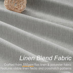 Frost Grey Blackout Linen Curtains 96 Inches Long 2 Panels - Image 2