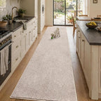 2x10 Oatmeal/White Runner Rug Washable Non-Slip - Image 3