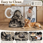 Findosom Washable Area Rug 4x6, Non Slip High-Low Textured Floral Rugs - Image 4