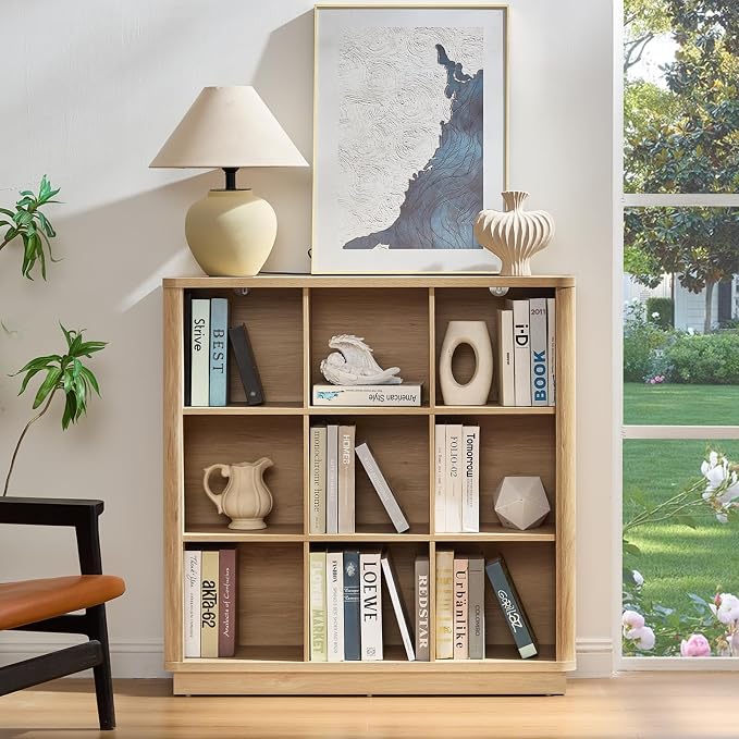 Joaxswe 9 Cube Storage Book Shelf, Modern Floor Standing 3-Tier Cubby Bookcase - Image 5