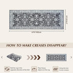 Washable Runner Rug, 2x6Ft Floral Runners - Image 2