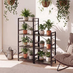 Tangkula 3-Tier Industrial Bookshelf, 16.5" Width Wooden Open Bookcase - Image 6