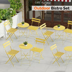 VINGLI Outdoor Folding Bistro Table and Chairs Set of 2, 3-Piece Bistro Set - Image 7