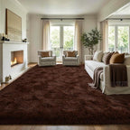10x14 Extra Large Brown Fluffy Area Rug Non-Slip - Image 3