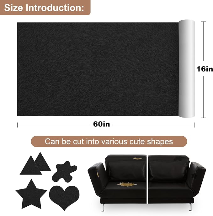 ONine Leather Repair Patch, Self-Adhesive Couch Patch, Car Seats - Image 2