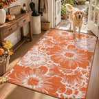 Findosom Fall Washable Runner Rug 2x3, Non Slip High-Low Textured Floral Small - Image 8