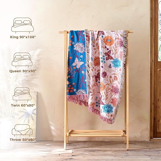 LUTBM Boho Throw Blanket for Couch Sofa Chair Cotton Summer Blankets for - Image 6