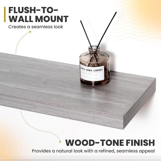 Acovy 72 Inch Floating Shelves, 9.3" Deep Floating Shelf Wall Mounted, Rustic - Image 5
