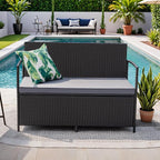 Greesum Patio Loveseat PE Rattan Wicker Outdoor Furniture - Image 2