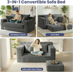 3-in-1 Convertible Sofa Bed: Boneless Loveseat Sleeper & Folding Couch Bed - Image 3