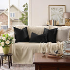 GIGIZAZA Black Velvet Pillow Covers 18x18 Decorative Pillows Pack of 2 | Throw - Image 8