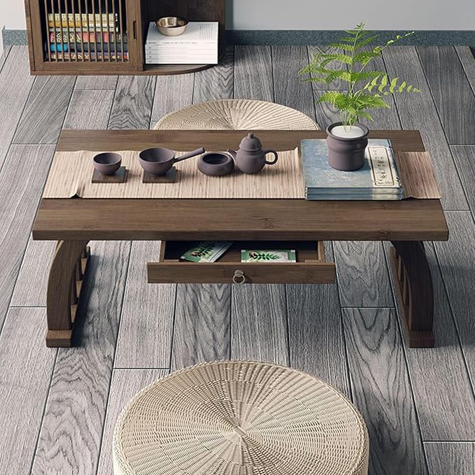 Bamboo Japanese Floor Table, Small Coffee Table & Tea Table, Altar Table - Image 6