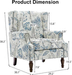 Pia Ricco Set of 2 Floral Accent Chairs, High Back Upholstered Armchairs - Image 2