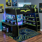 Full Size Wood Esports Loft Bed by Unknown