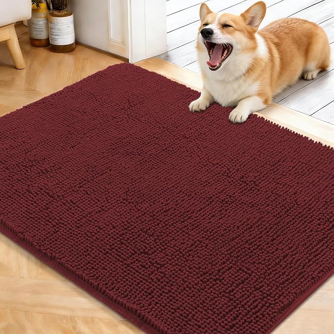 OLANLY Dog Door Mat for Muddy Paws 40x32, Super Absorbent Chenille Mud Mat | by OLANLY