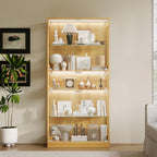 Display Cabinet with Glass Doors & LED Lights, 5 Tier Lighted Display Case - Image 8
