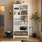 TVU 6-Tier Wooden Bookshelf, 77.2" Tall Farmhouse Style Open Bookcase, 31.5" W - Image 9