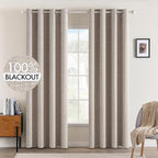 MIULEE 100% Blackout Linen Curtains by MIULEE