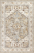 Yamaziot Area Rug 5x7, Non-Slip Washable Boho Vintage Living Room Bedroom Rug - Image 3