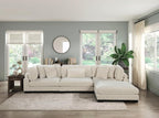 Modular Corner Seat, Plush Beige Corduroy Sofa, Customizable Living Room - Image 2