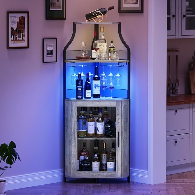 GarveeHome Corner Bar Wine Cabinet - Image 3
