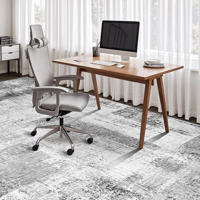Rugflix 5x7 Area Rugs for Living Room, Washable Grey Large Rug | Machine - Image 6