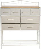 Household Essentials Coastal Oak & Iron Vintage 8-Drawer Sideboard - Image 4