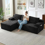96" Cloud Sectional Couch with L-Shape Chaise, Modular Comfy Sofa Chaise Longue by ODUWA