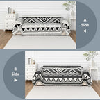 MYSKY HOME Boho Couch Cover for Dogs Washable Black Rhombic Couch Sofa - Image 3