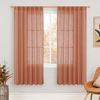 Light Filtering Linen Curtains 68 inches Long by LAMIT