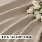 MIULEE Taupe Back Tab Blackout Curtains 52x102 Inch Long 2 Panels Set | Rod - Image 6