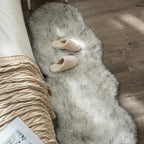 MIULEE Fluffy Area Rug 2x6 ft Faux Fur Sheepskin Rug Gradient Grey | Luxury - Image 2
