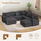 Vesgantti 101" V-Shaped Corner Couch Sectional, 7 Seat Customizable Modular - Image 2