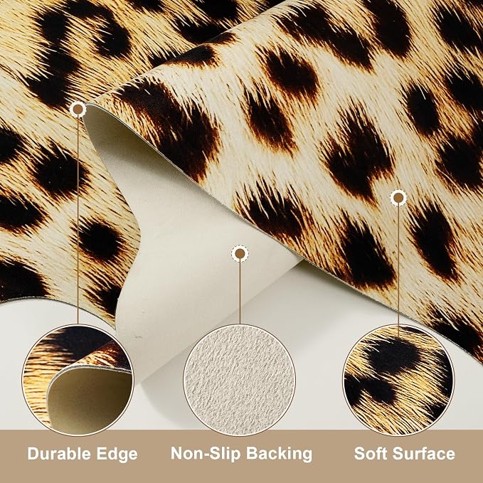 Western Faux Leopard Rug, Animal Print Cheetah Rugs, 4.6 x 5.2 Ft | Premium - Image 8