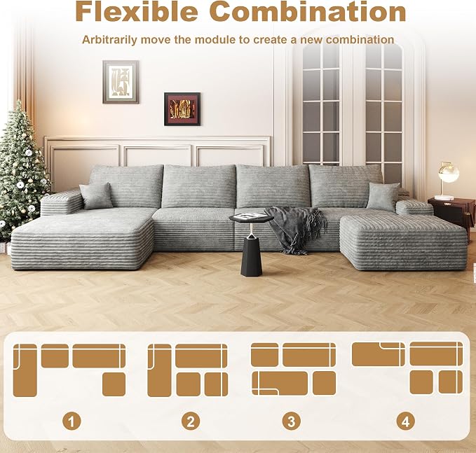 AUGOP 136" Sectional Couches for Living Room Modern Modular Sofa - Image 7