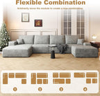 136" Sectional Couches for Living Room Cloud Couch Sofa - Image 6