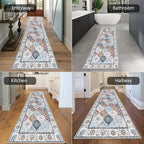 HEBE Hallway Runner Rug 2'8''x8', Washable Non Slip Kitchen Rug Runner | Soft - Image 6