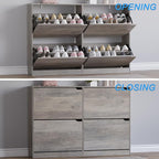 BORNOON Shoe Cabinet with 4 Flip Drawers, Narrow Hidden Shoe Storage Cabinet - Image 5