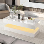 Uspeedy 47.3in Large High Glossy LED Coffee Table - Image 8