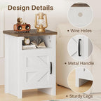 JUMMICO Farmhouse Nightstand, Modern Bedside Table - Image 3