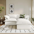 2 Seat with Ottoman L Shape Modular Sectional Couch Sofa by Gtilzria
