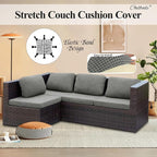 CALBODE 14Pcs Outdoor Stretch Cushion Covers, Waterproof Outdoor Chair Cushion - Image 7
