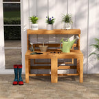 Tangkula 3-in-1 Convertible Bench Picnic Table, Space-Saving Patio Convert A - Image 4
