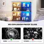 BROTTAR Display Cabinet with Glass Doors, 4-Tier Curio Cabinet with Transparent - Image 4