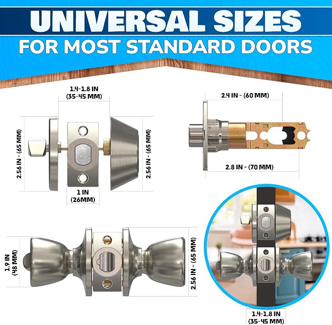 Mobile Home Door Knobs with Deadbolt – Exterior Front Door Lock Set of 2 - Image 2