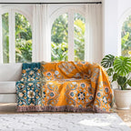LUTBM Boho Throw Blanket for Bed 100% Cotton Soft Lightweight Quilt Floral - Image 5