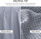 EMME Muslin Blankets for Adults Dusty Blue Small Blanket 40" x 50" | Throw - Image 5