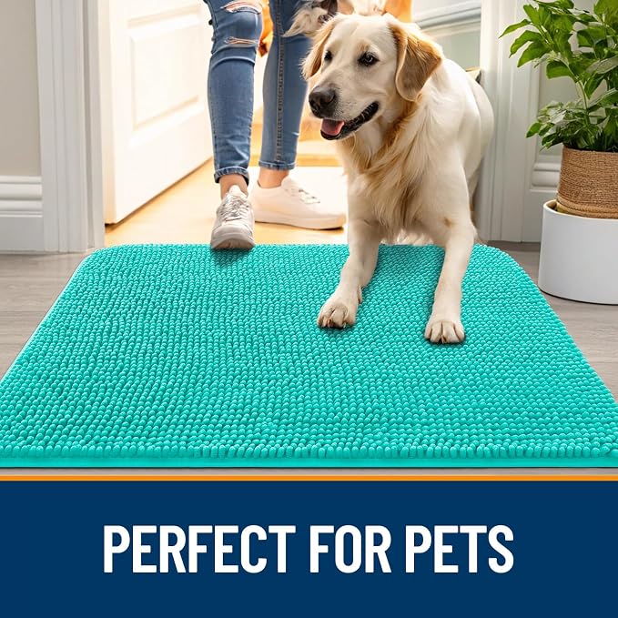 OLANLY Dog Door Mat for Muddy Paws 59x20, Super Absorbent Chenille Mud Mat | - Image 6